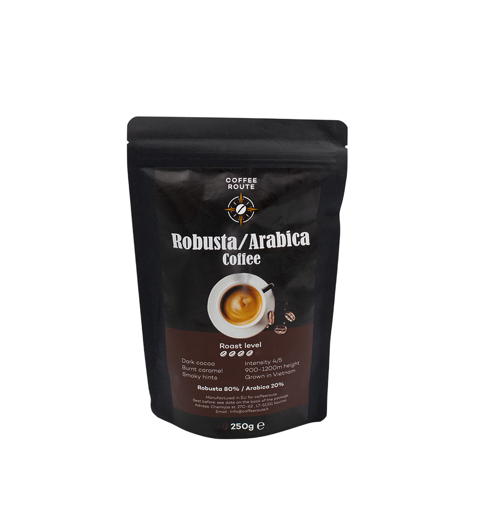 Kavos pupelės Robusta/Arabica, 250g